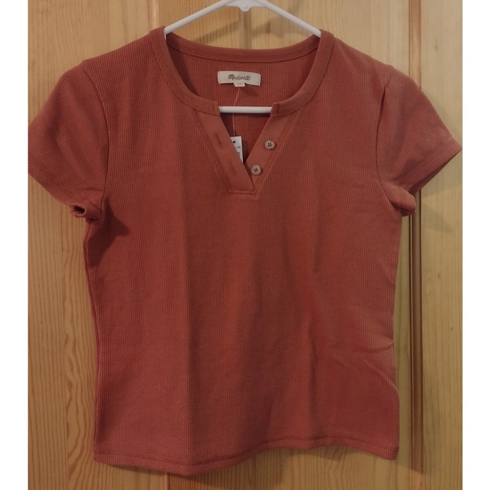 NWT Madewell Split-Neck Henley Tee, Size XXS